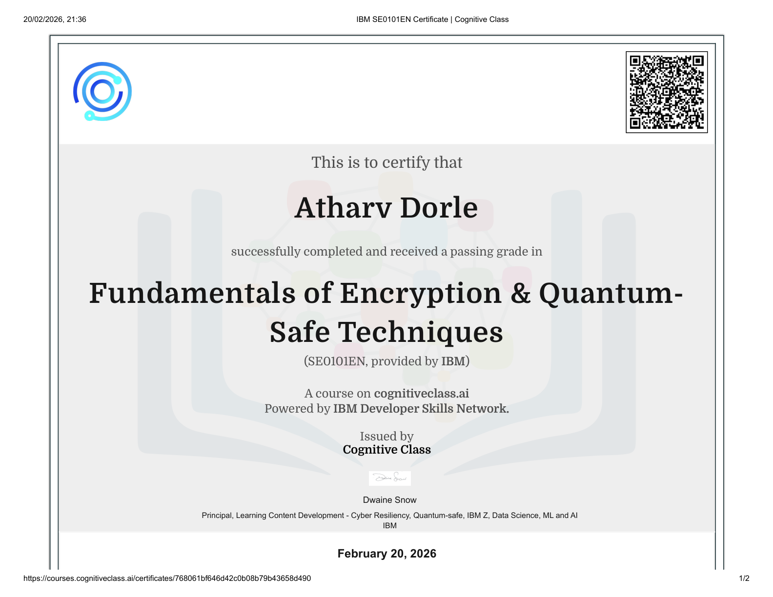 IBM Quantum Certificate